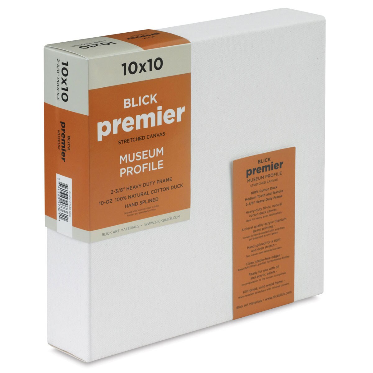 Blick Premier Stretched Cotton Canvas - Museum Profile, Splined, 10" x 10"