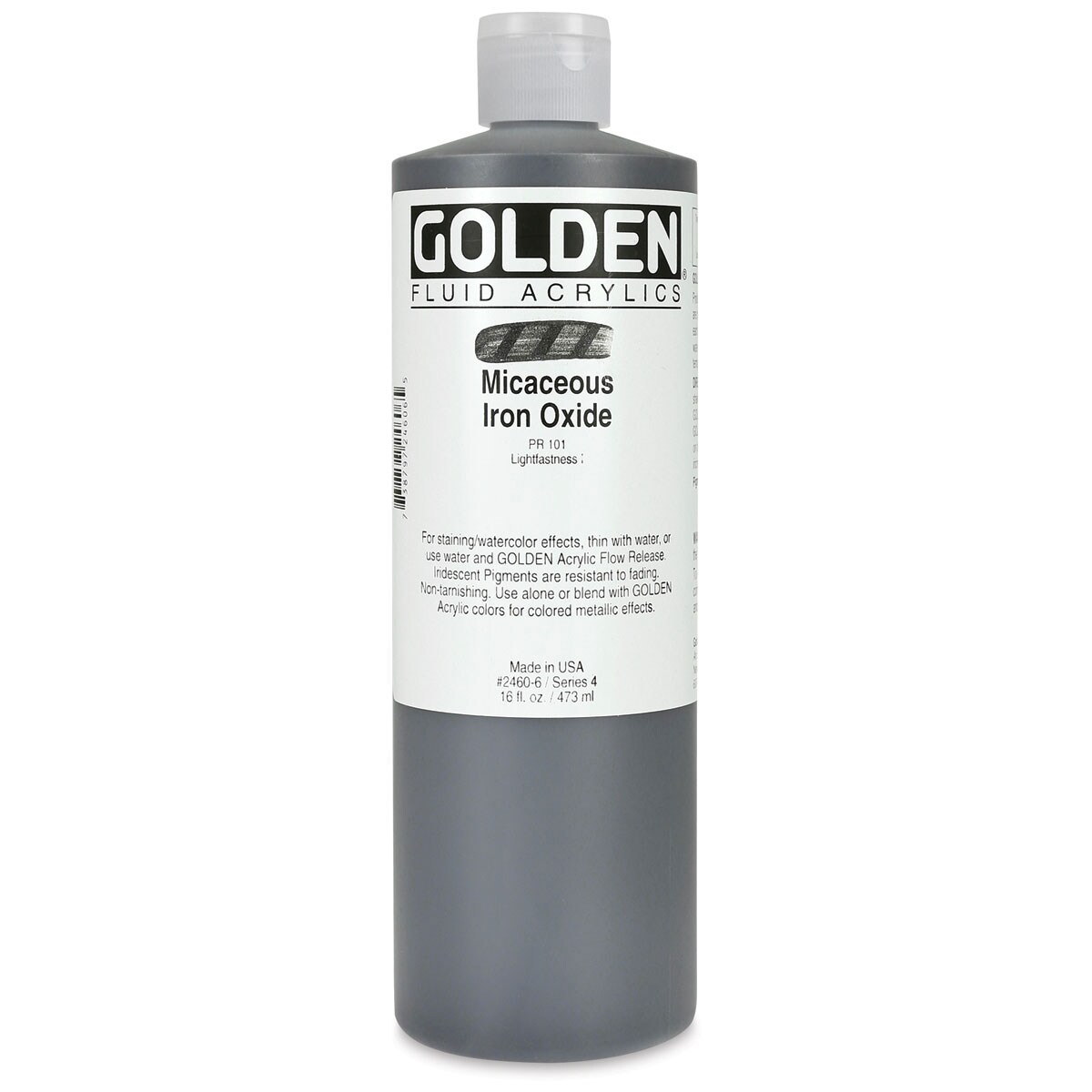 Golden Fluid Acrylics - Iridescent Micaceous Iron Oxide, 16 oz bottle