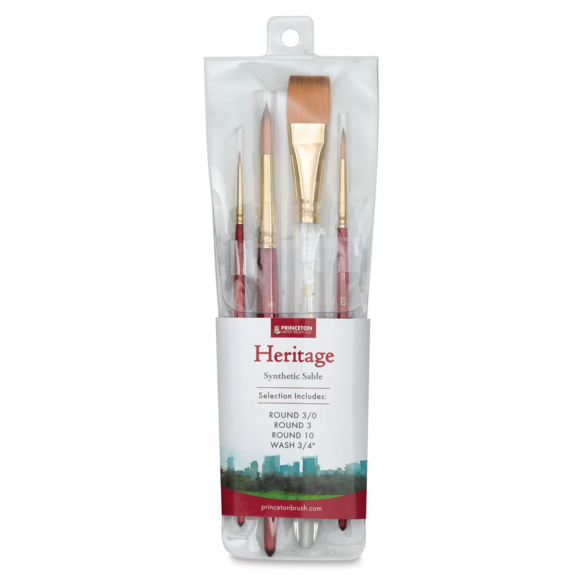 Princeton Pro Series 4050 Heritage Synthetic Sable Brushes - Set of 4