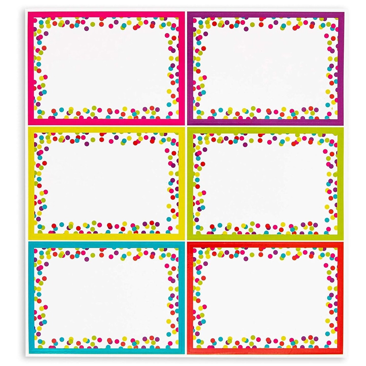 144 Pieces Decorative Colorful Name Tags for Classroom &#x2013; Blank Stickers to Write on for Student Desks, Bin Labels, Teacher Supplies, 6 Designs (3.5 x 2.5 Inches)