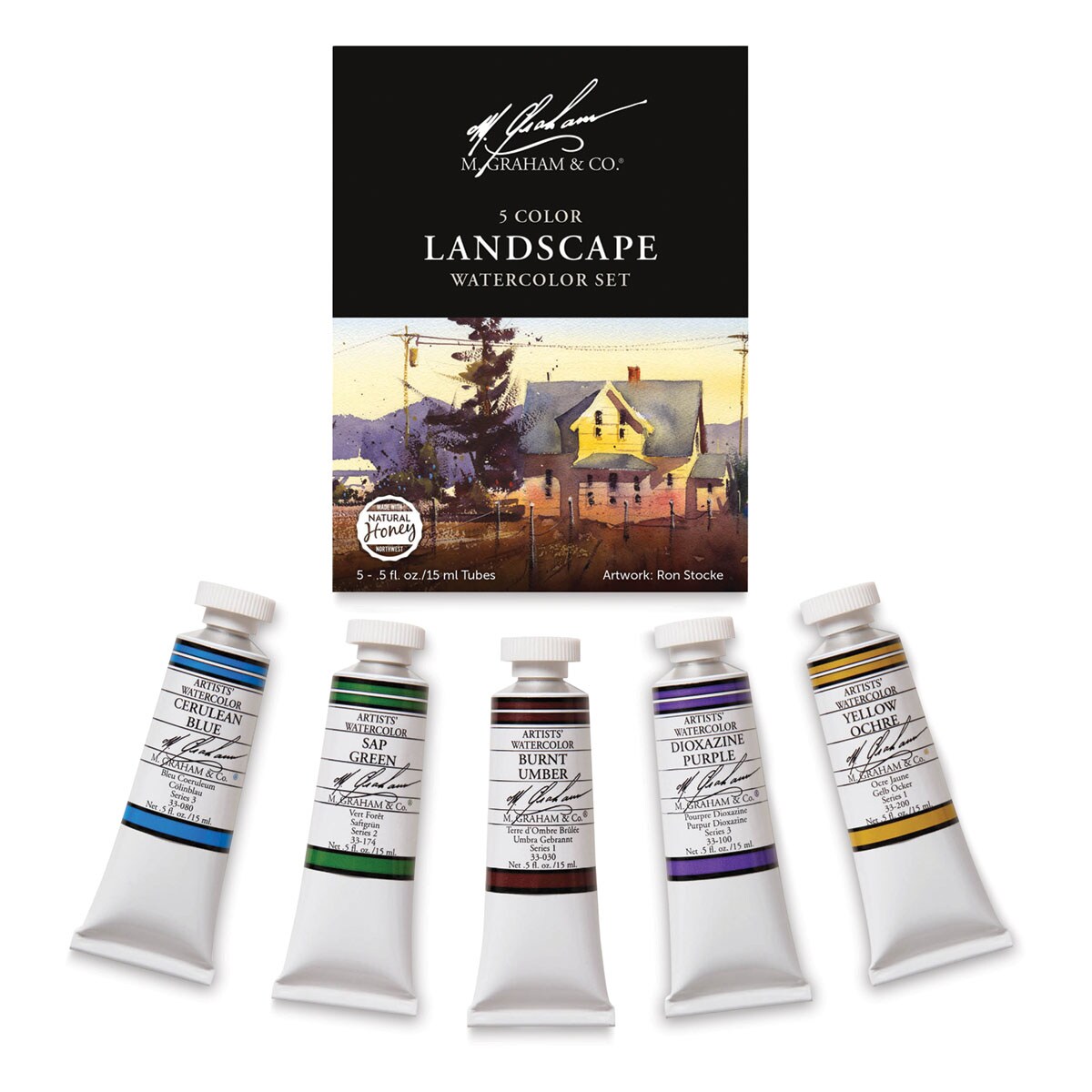 M. Graham Artists&#x27; Watercolor Set - Set of 5, Landscape, 15 ml