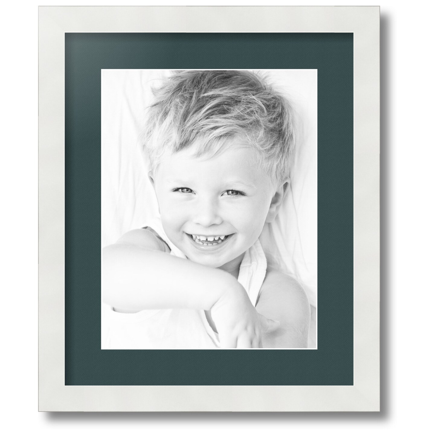ArtToFrames Collage Photo Picture Frame with 1 - 10x13 inch Openings, Framed in White with Over 62 Mat Color Options and Regular Glass (CSM-3966-641)