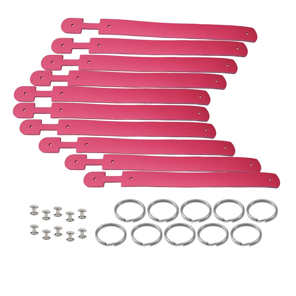 Blank Leather Keychains – DIY Engraving Kit, Pack of 10 (¾" x 4.5")