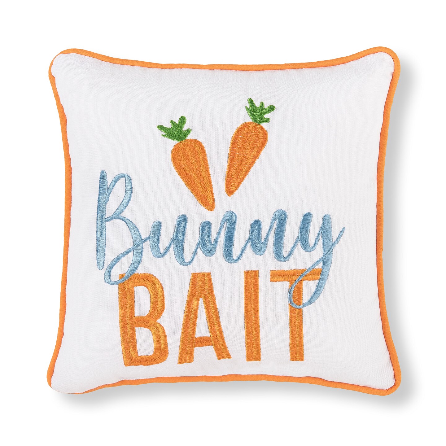 10&#x22; x 10&#x22; Bunny Bait Embroidered Throw Pillow