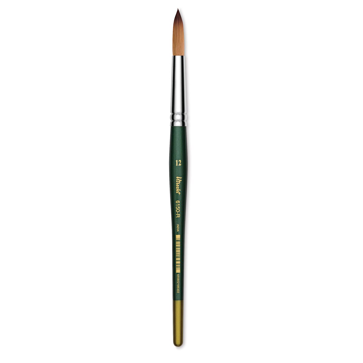 Utrecht Series 6150 Synthetic Golden Taklon Watercolor Brush - Round, Size 12, Short Handle
