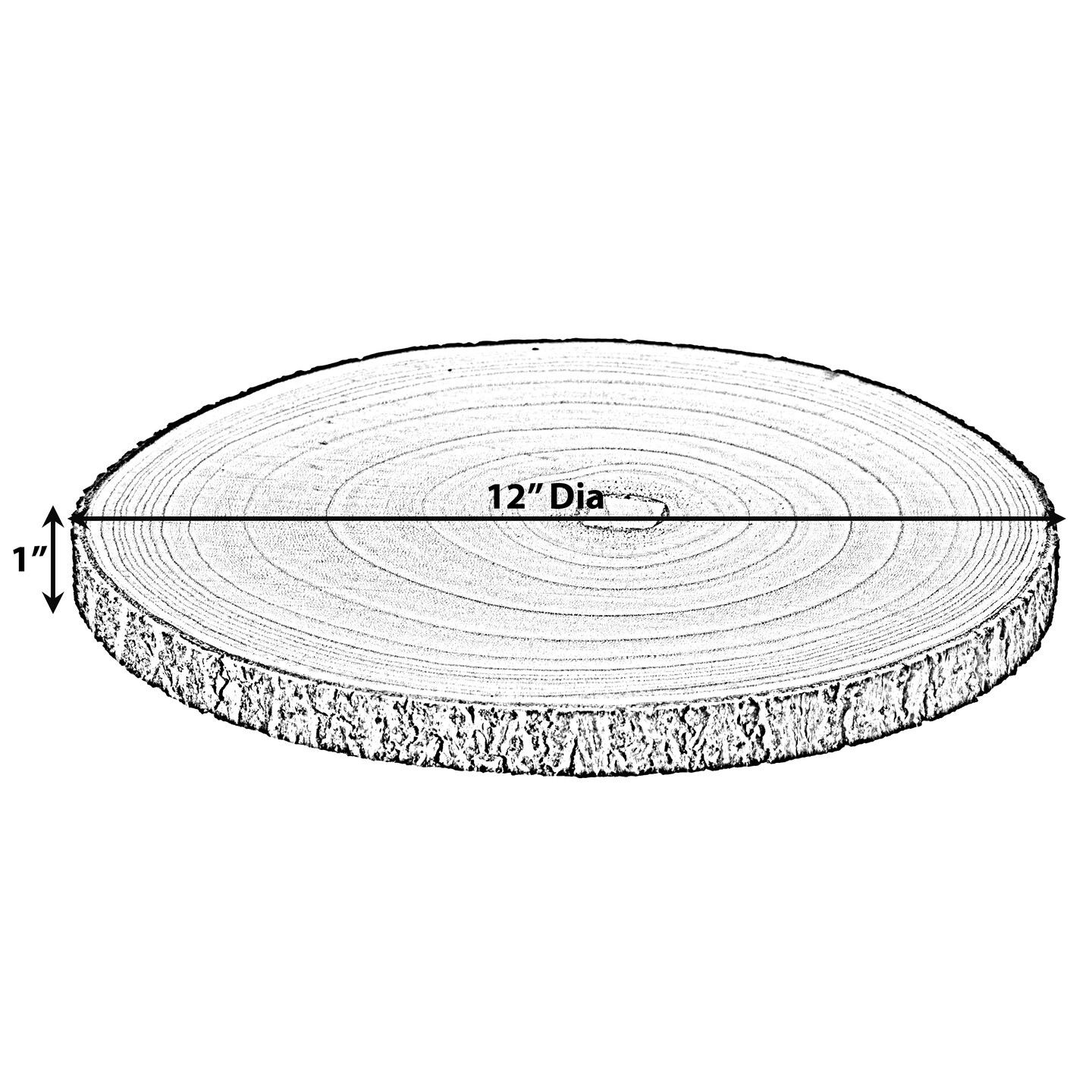 Home Decor Natural Wooden Bark Slice Tray Large Rustic Table Charger Centerpiece, Set of 4