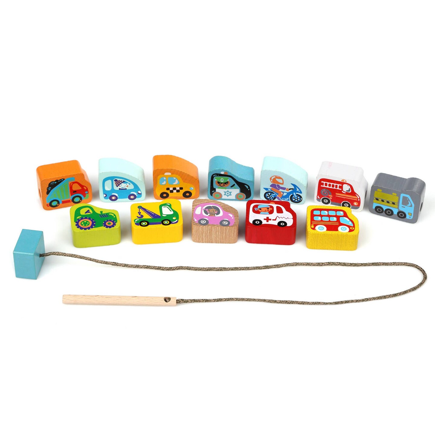 Wise Elk/Cubika Wooden Lacing Toy - Flying Cars