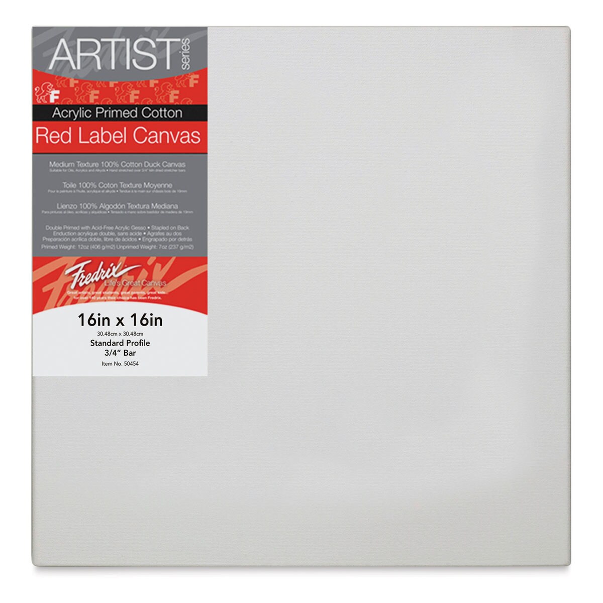 Fredrix Red Label Cotton Canvas - 16&#x22; x 16&#x22;, 3/4&#x22; Profile