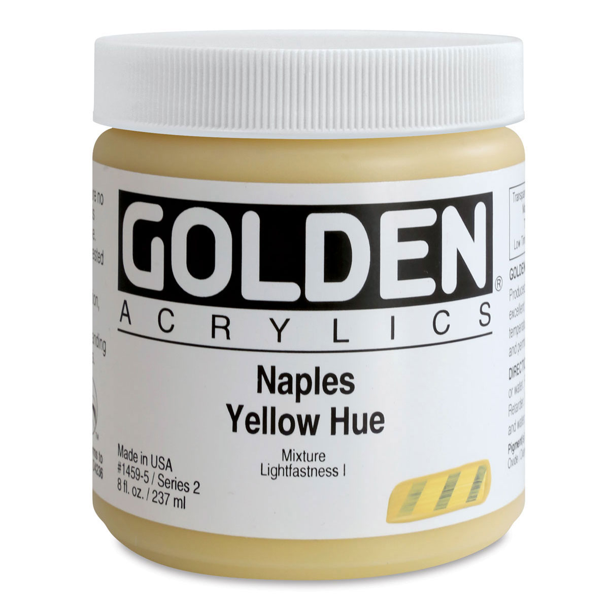 Golden Heavy Body Artist Acrylics - Naples Yellow Hue, 8 oz Jar