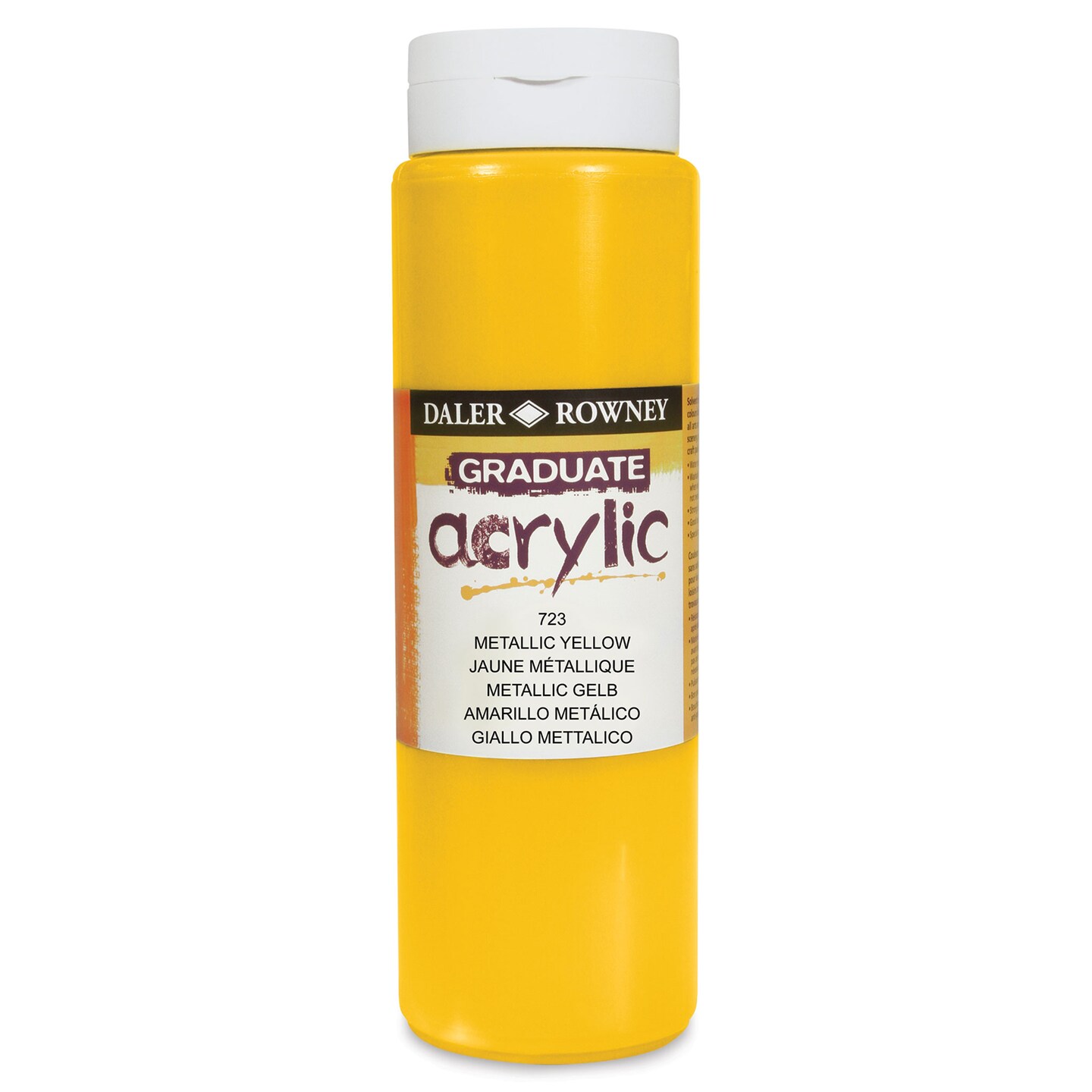 Daler-Rowney Graduate Acrylics - Metallic Yellow, 500 ml bottle
