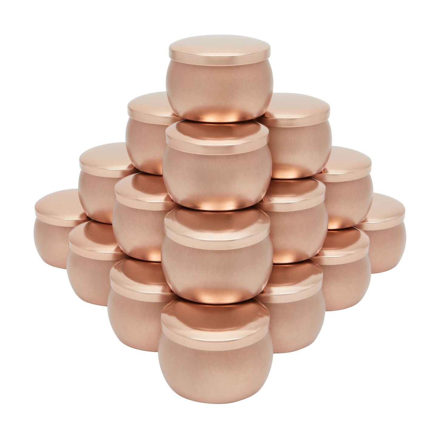 24 Pack Candle Containers for Making Candles, Candle Tins with Lids (Rose Gold, 3 x 2 In)