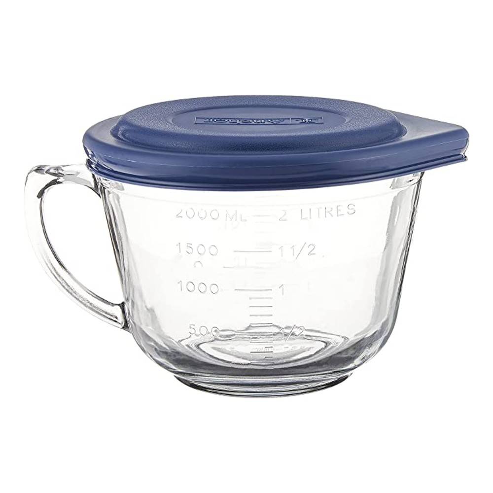 Anchor Hocking Glass Mixing Batter Bowl with Lid 2 Quart