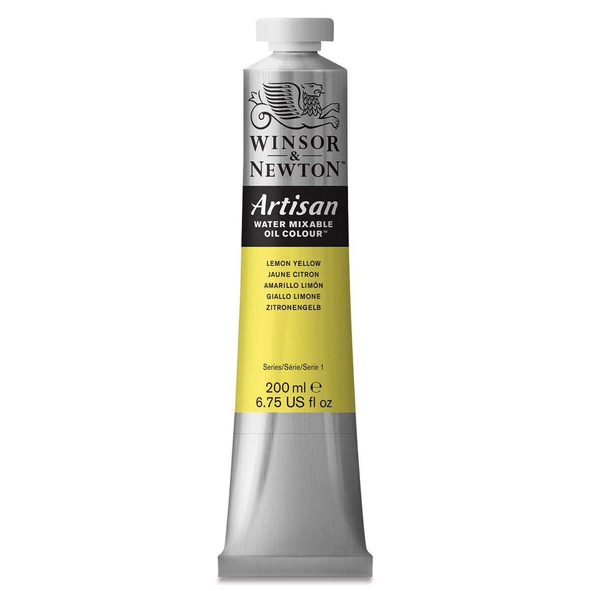 Winsor &#x26; Newton Artisan Water Mixable Oil Paint - Lemon Yellow, 200 ml tube