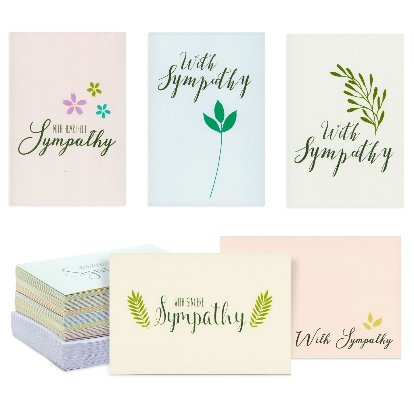 48 Pack Sympathy Cards Assortment Box with Envelopes, Bulk Set of