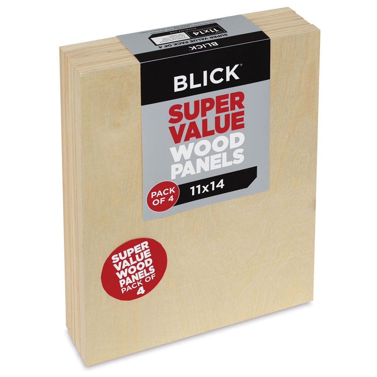 Blick Super Value Wood Panel Pack - 11&#x22; x 14&#x22;, Pkg of 4