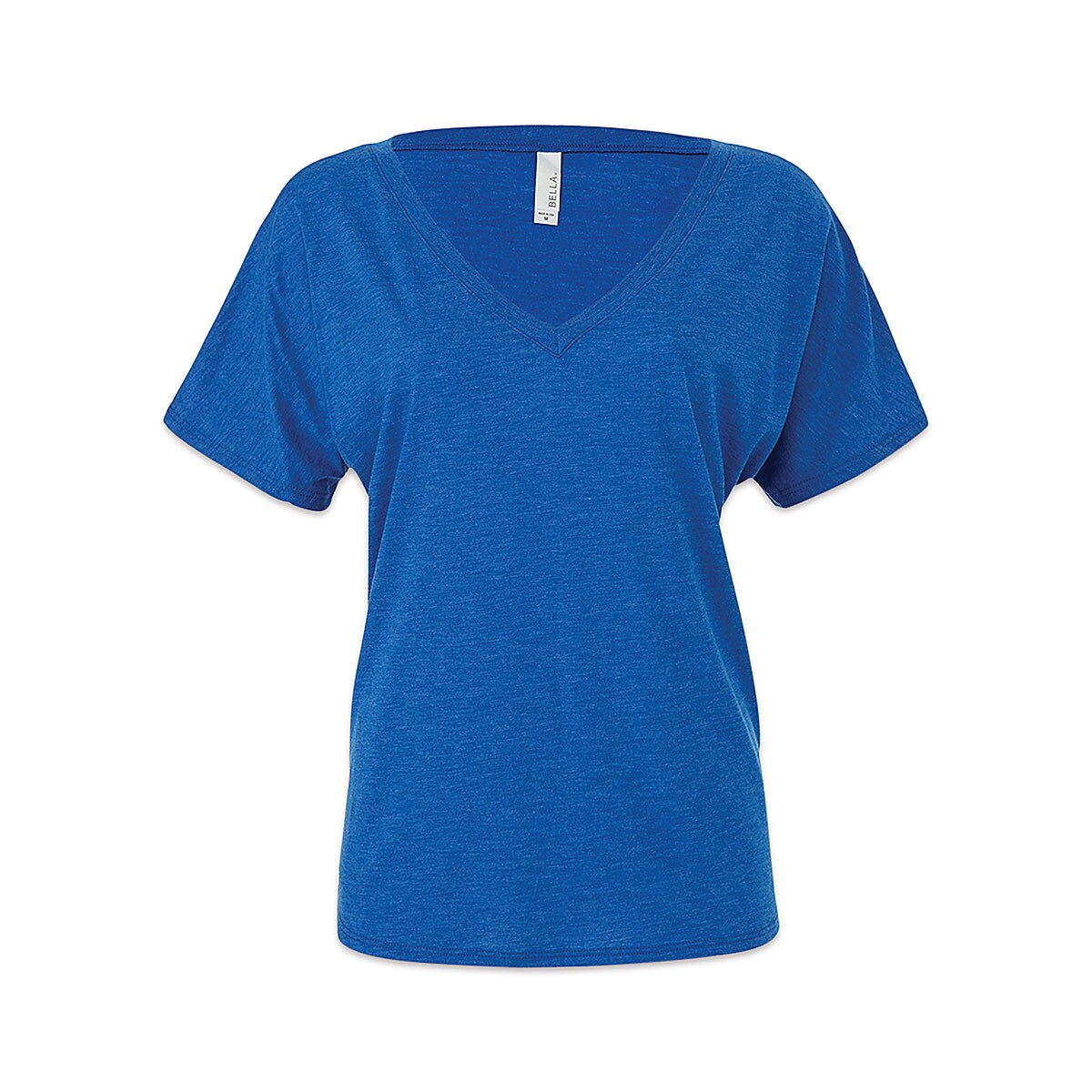Bella + Canvas Slouchy V-neck T-shirt - Royal Blue Triblend, Large