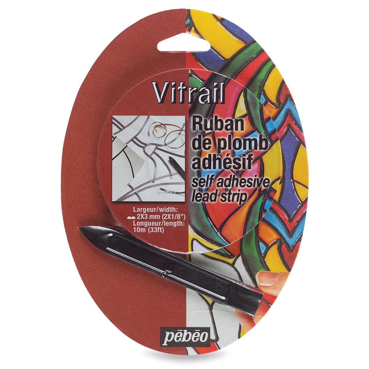 Pebeo Vitrail Paint - Lead Strip, 33 ft roll
