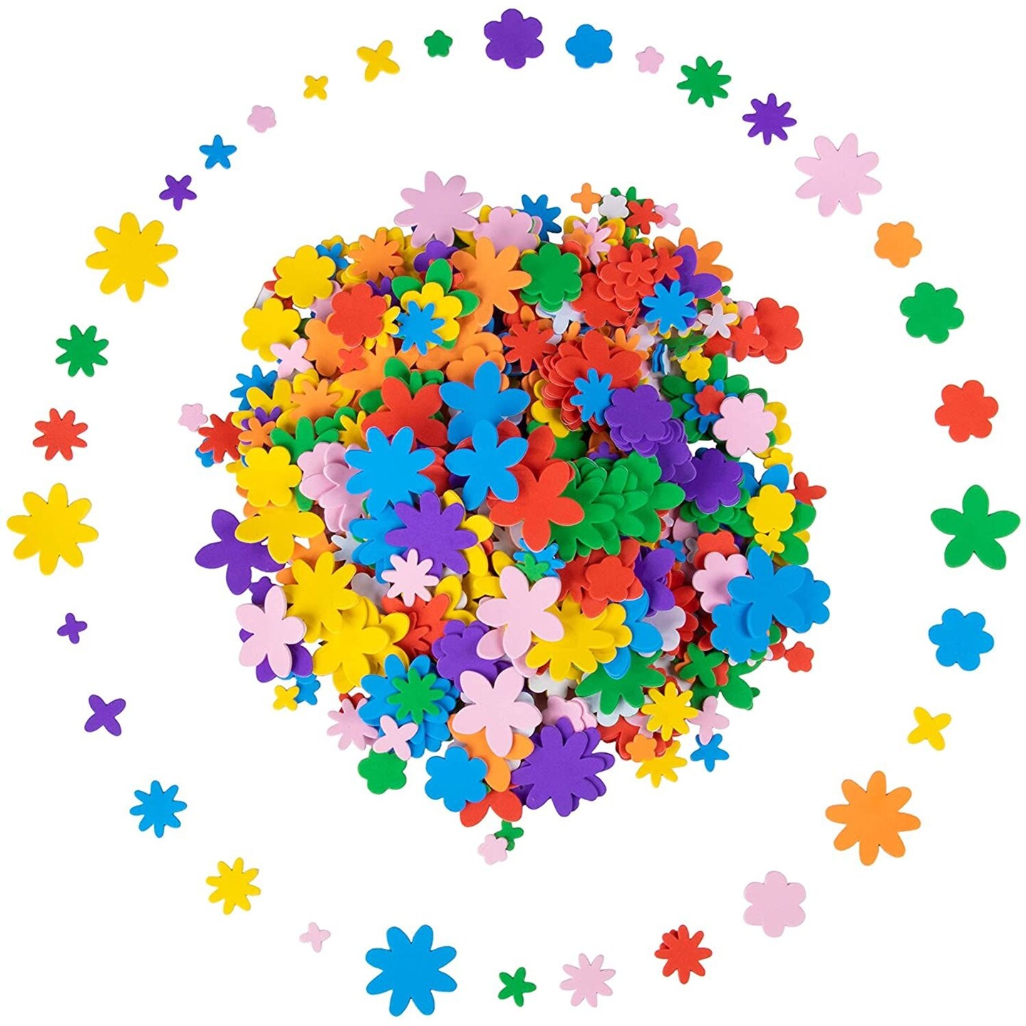 Foam Stickers for Kids, Self Adhesive Flower Shapes (700 Piece)