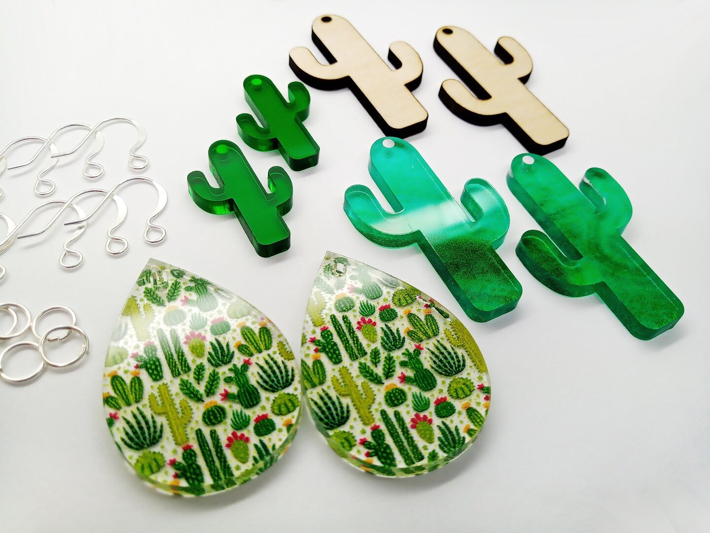 Cactus Earring Kit, Make 4 Pairs of Dangle Earrings, Adorabilities