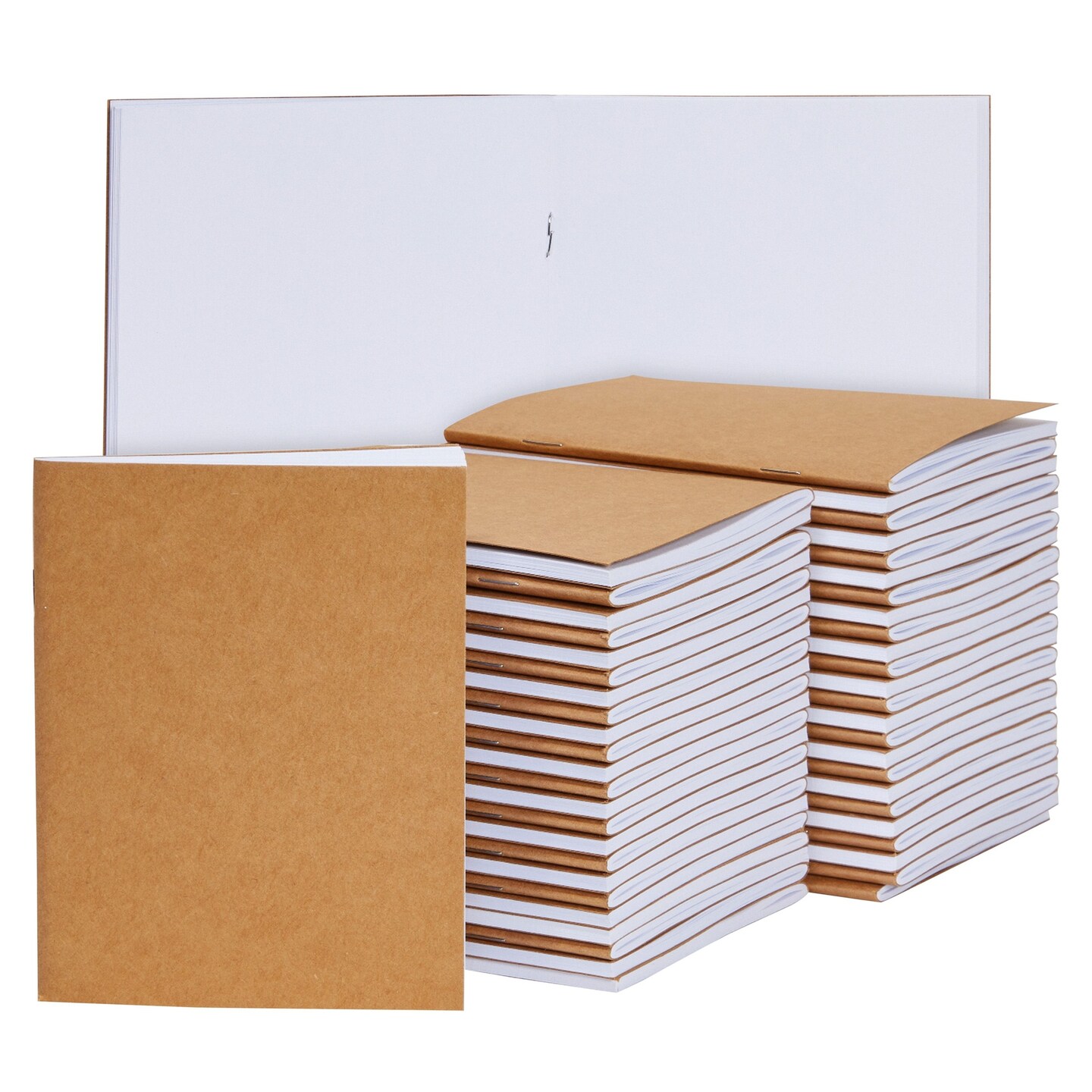 a5 blank journal, unlined notebook, soft cover kraft journal for