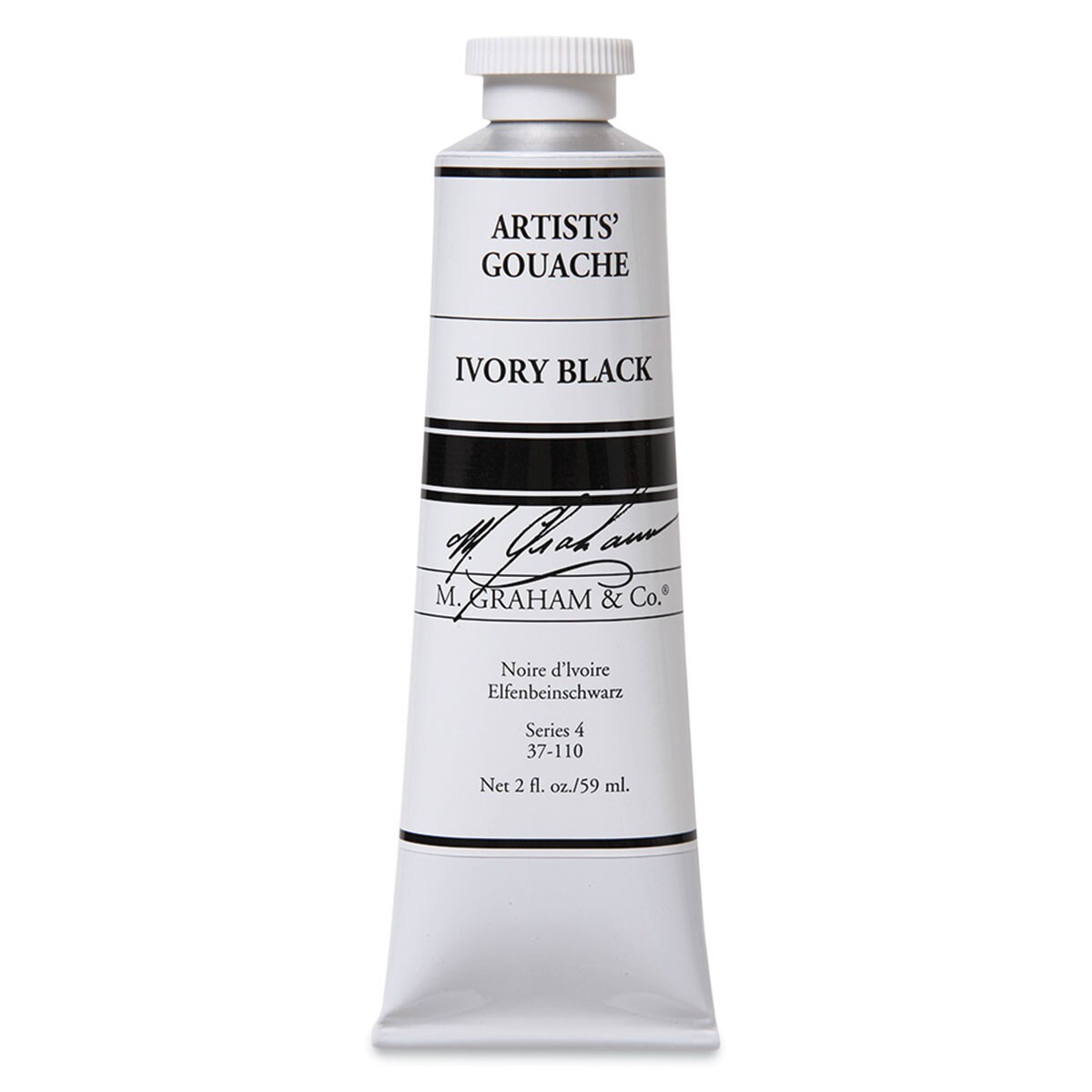 M. Graham Artists&#x27; Gouache - Ivory Black, 59 ml tube