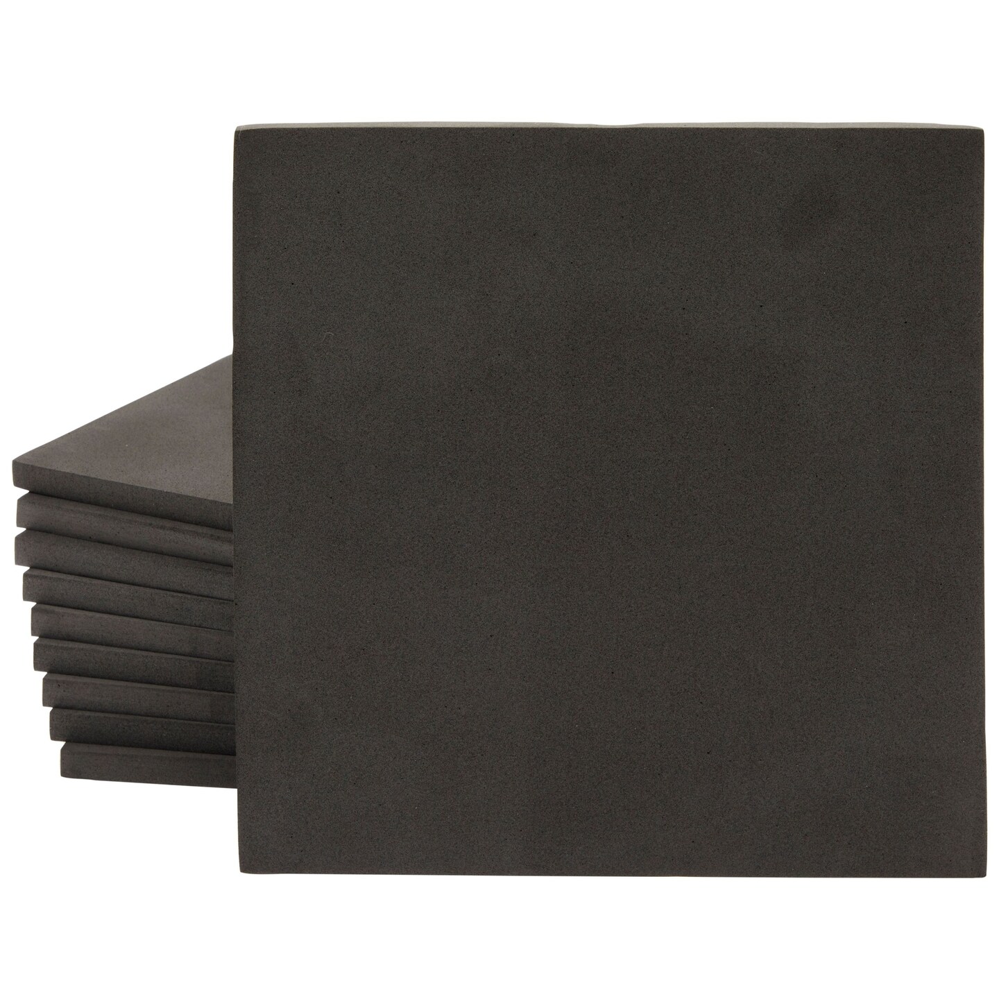 10 Pack 10mm Black EVA Foam Sheets for DIY Projects, Crafts, Cosplay Costumes, 56g/cm&#xB3; Density (9.6 x 9.6 In)