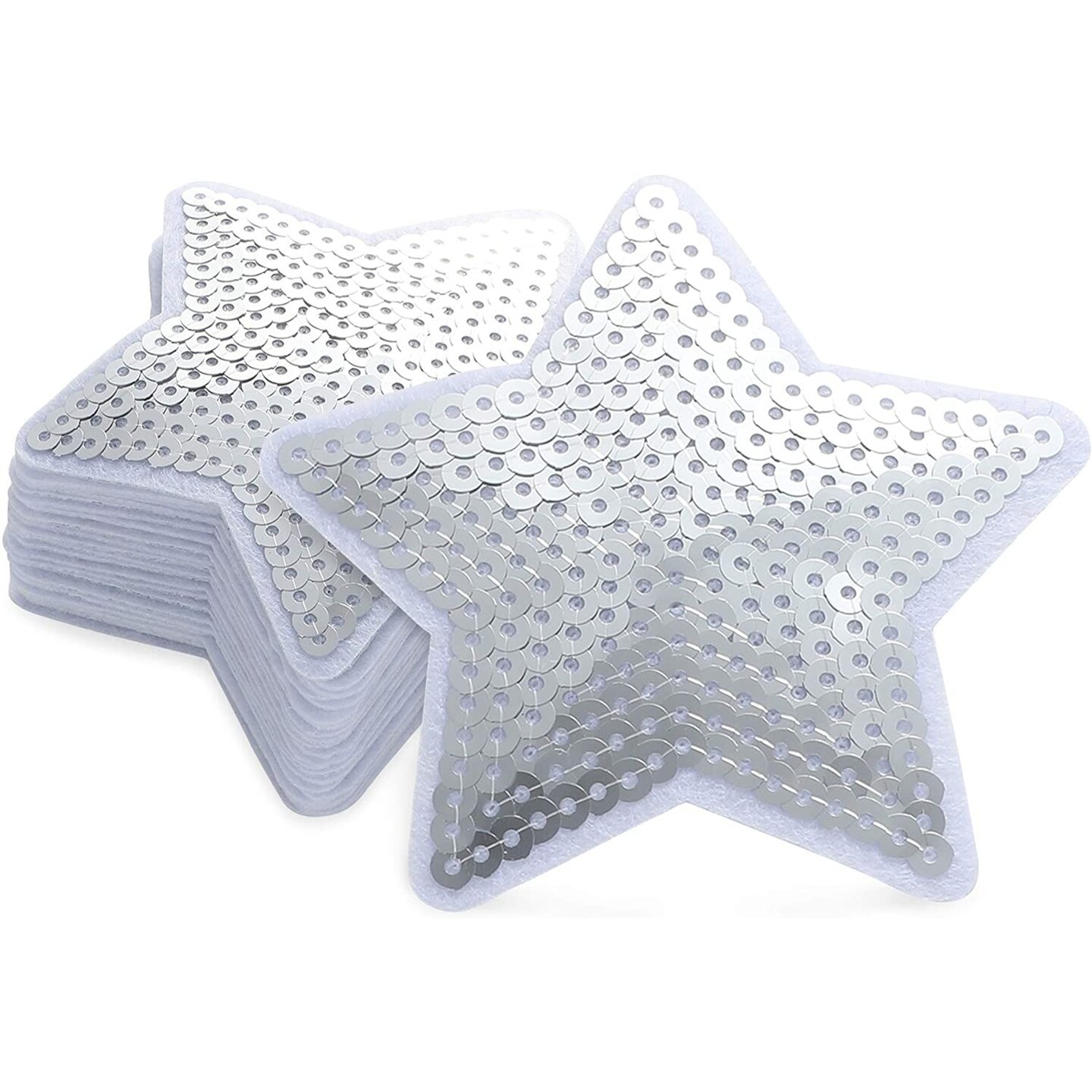 Sequin Star Applique Patch - Silver 2 (Iron on) – Patch Parlor