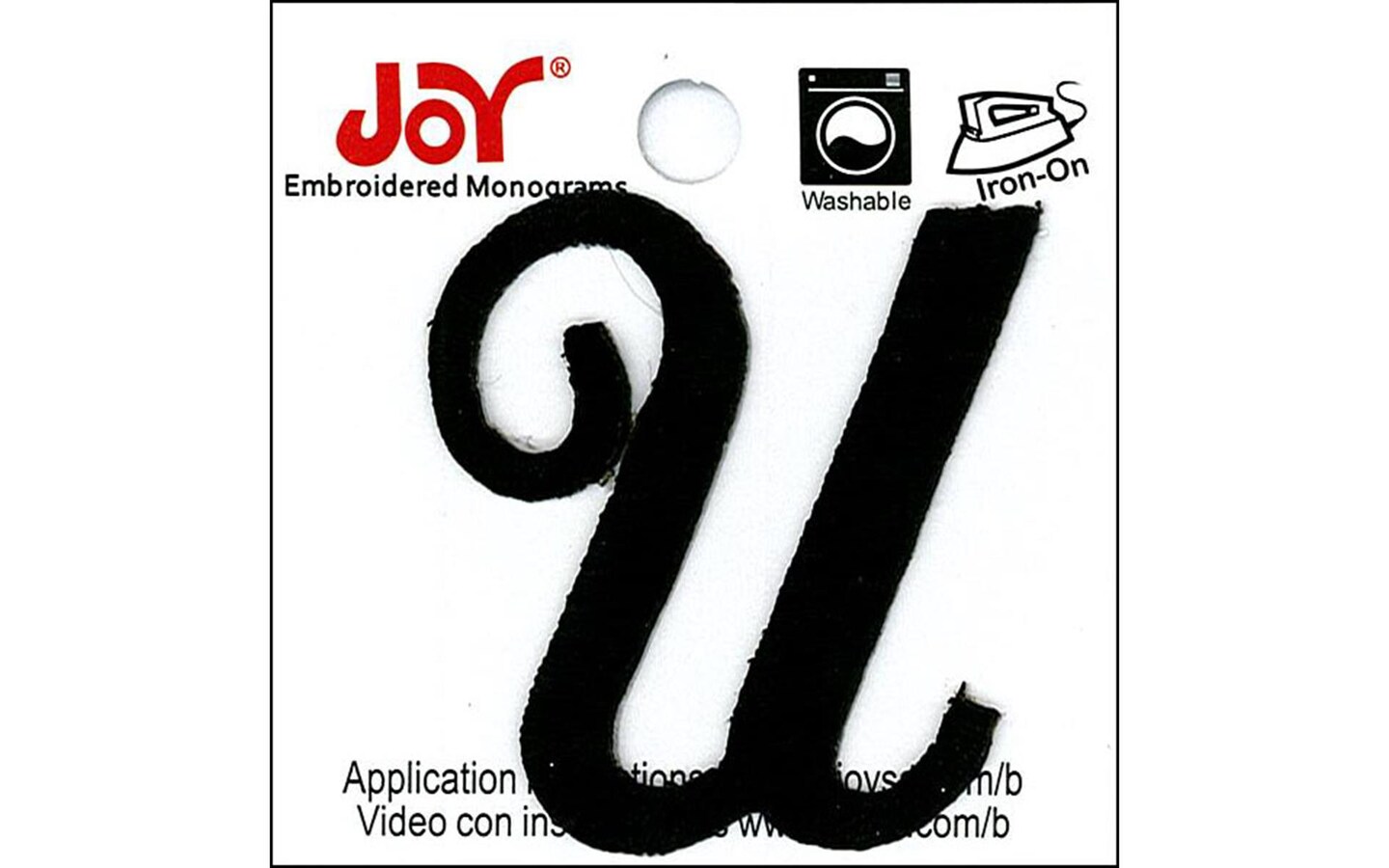 Joy Applique Letter Iron On Script 1.5" Black U Michaels