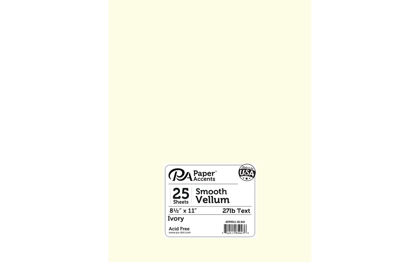 Vellum 8.5x11 27lb 25pcPk Ivory | Michaels