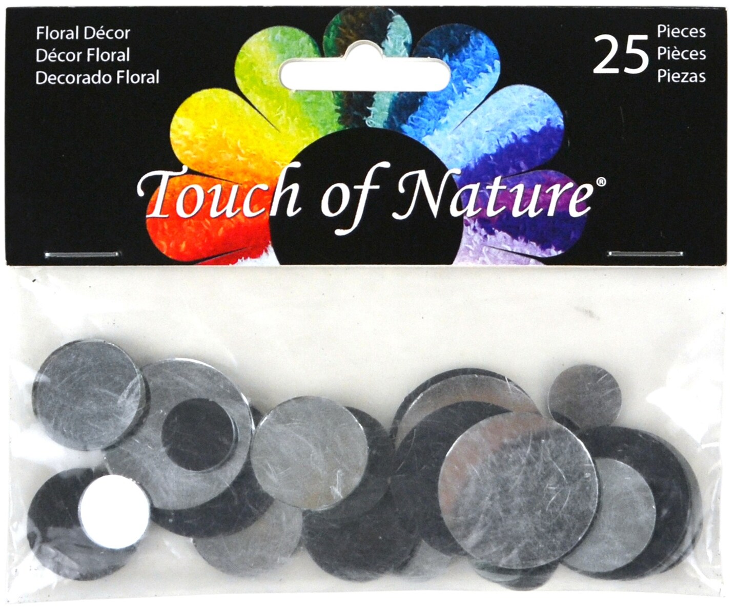 Touch Of Nature Beveled Round Floral Mirrors 25/Pkg-Assorted Sizes