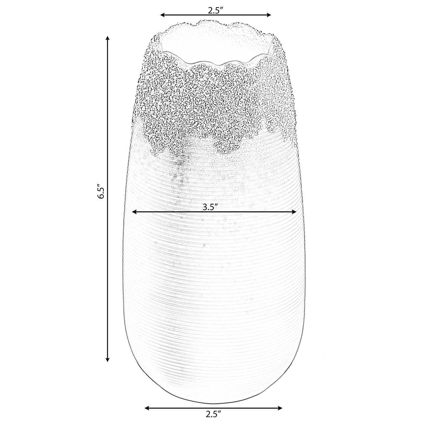 Modern Farmhouse Home D&#xE9;cor Accents; Boho Vases for Table Decor, Housewarming Gifts, Black Ceramic Table Vase with Dripping Crystal Look and Scalloped Opening Design