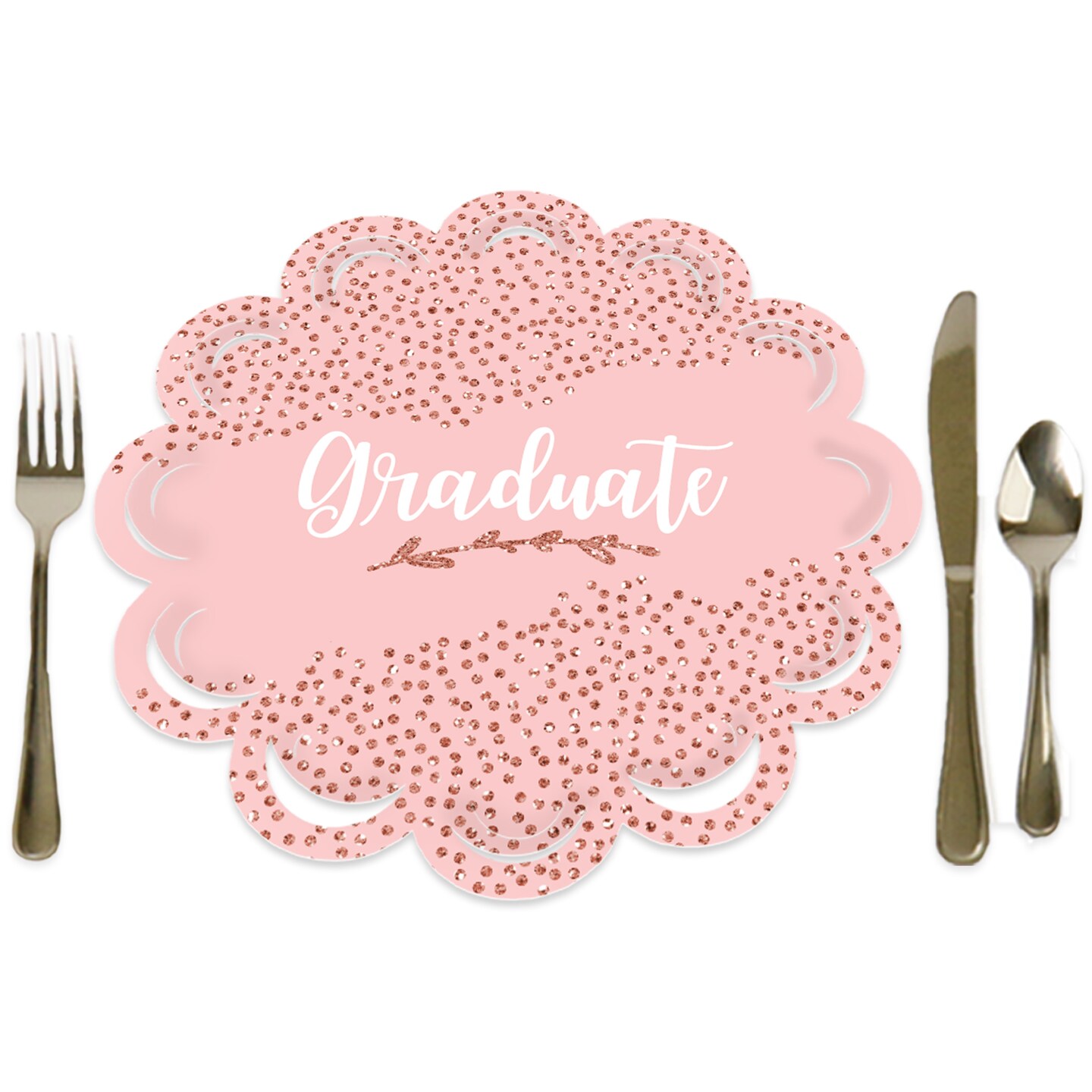 Big Dot of Happiness Rose Gold Grad Graduation Party Round Table