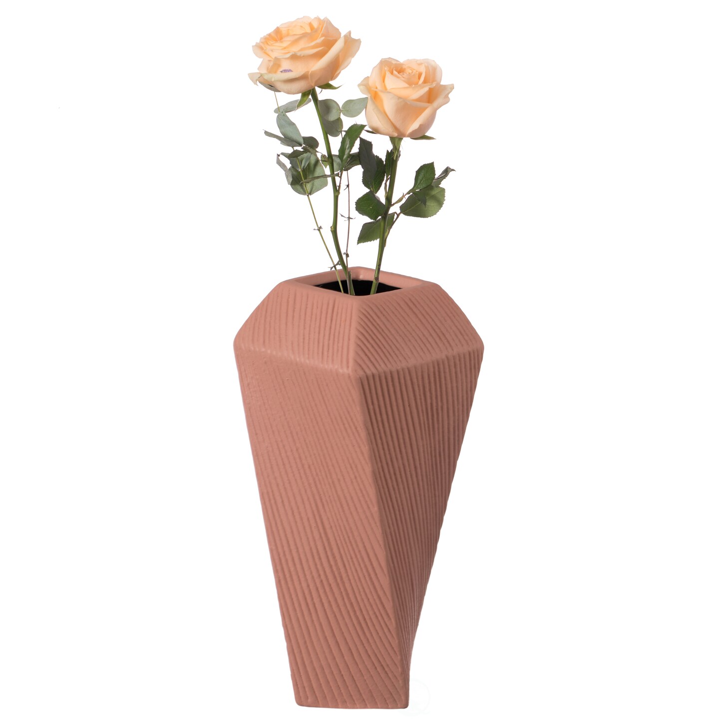 Decorative Ceramic Square Twisted Centerpiece Table Vase