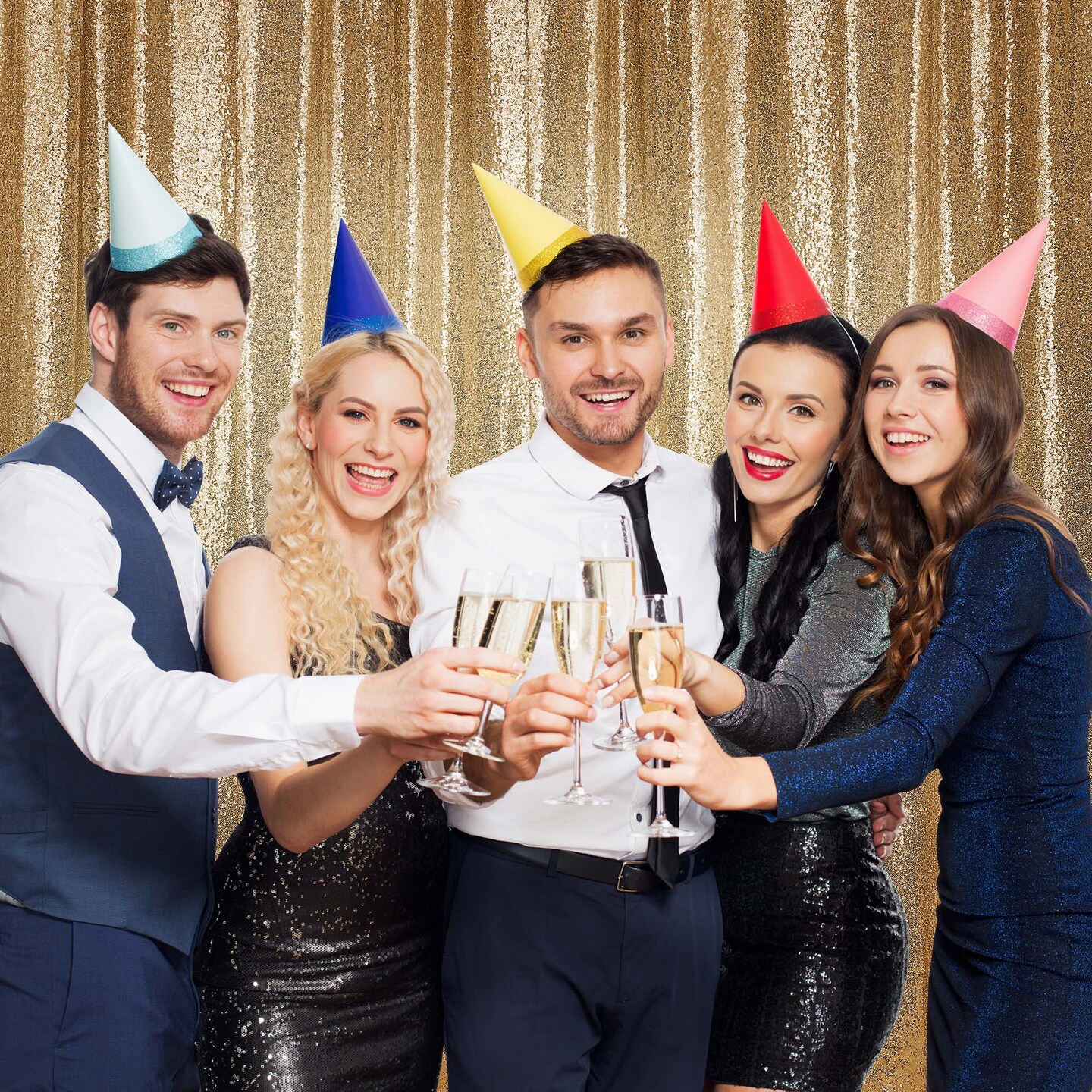 Lann's Linens (Set of 4) Sequin Photography Backdrop Curtains - 2ft x 8ft Tall Glitter Background Panels for Wedding, Party or Photo Booth