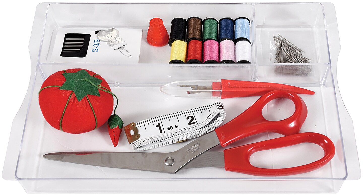 SINGER Large Sewing Basket Kit 127pcsVintage Spools Michaels