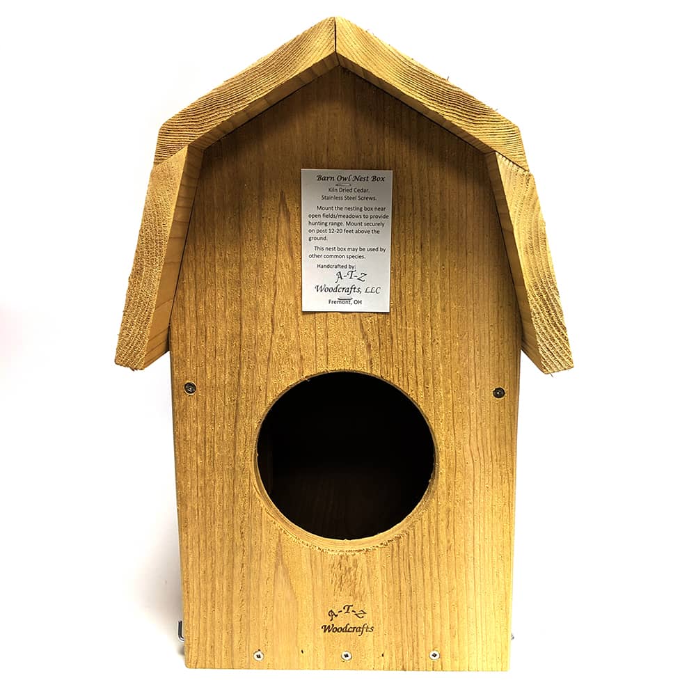 A-T-Z Woodcrafts Handcrafted Cedar Barn Owl Nest Box 21.75 inch