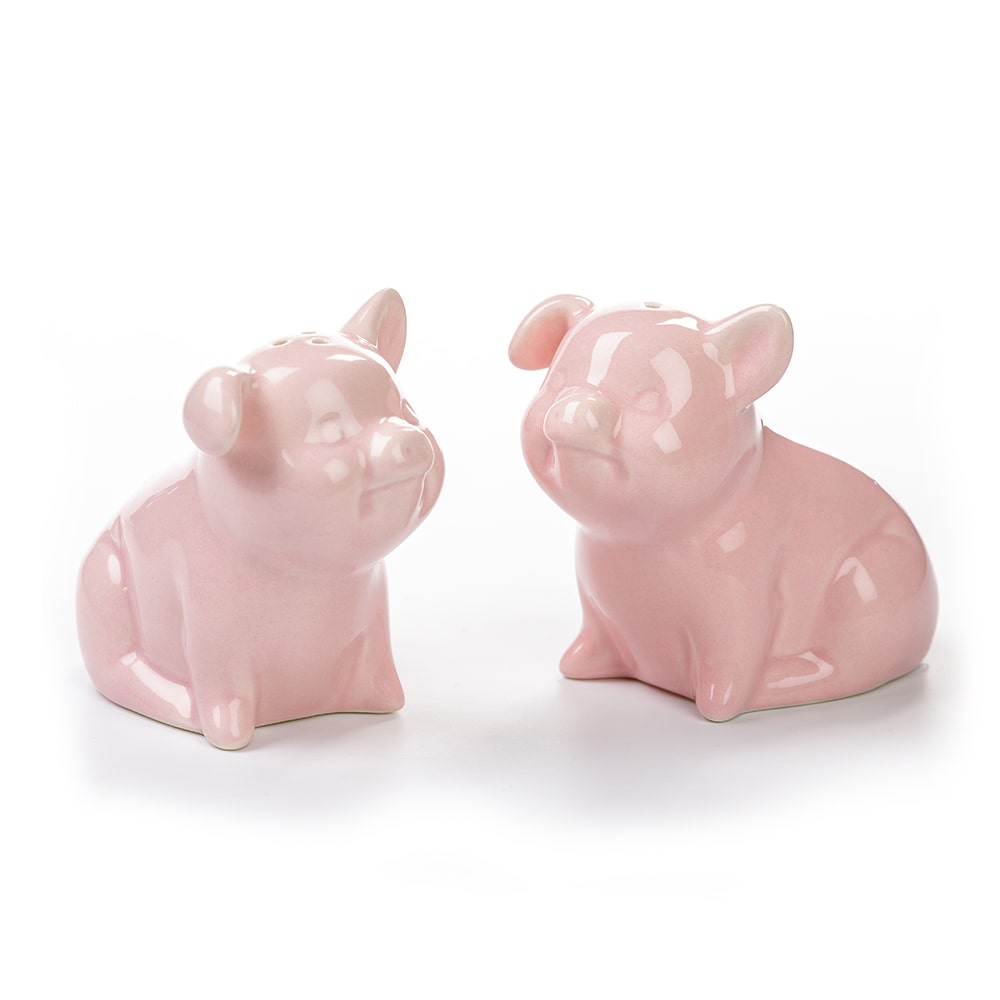 BIA Cordon Bleu Whimsical Porcelain Salt &#x26; Pepper Shakers (Pink Pig Shaped Set)