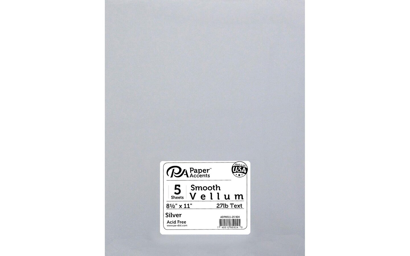 Vellum 8.5x11 27lb Silver 5pc | Michaels