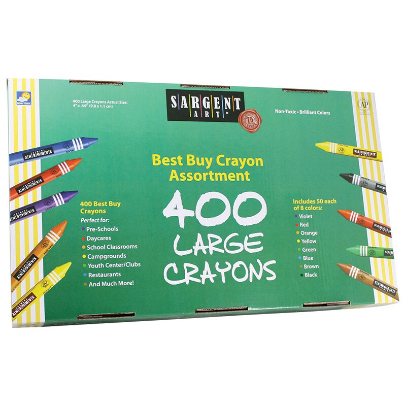 Colorations® Large Crayons - 8 Colors, Set of 400