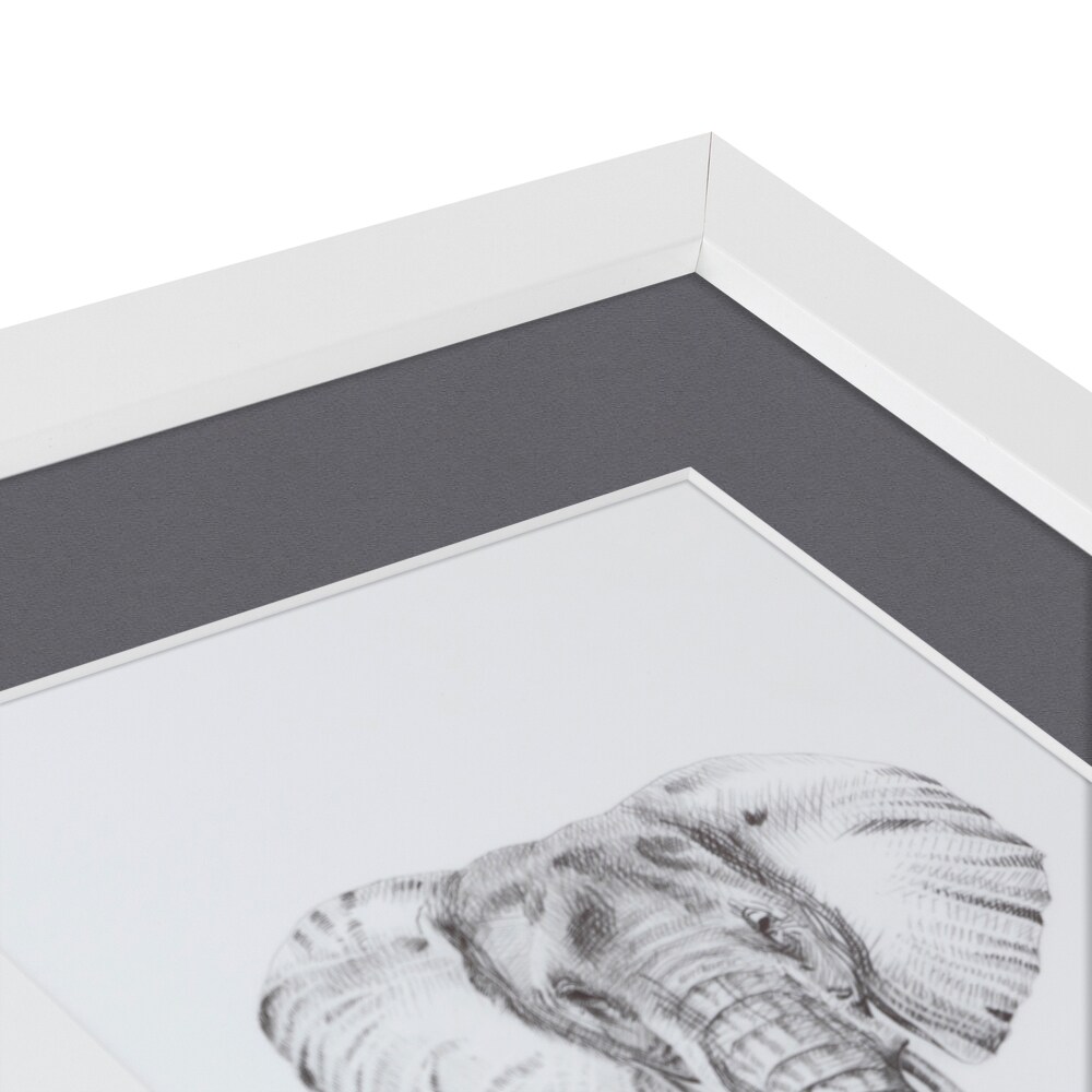 ArtToFrames Collage Photo Picture Frame with 4 - 5x7 inch Openings, Framed in White with Over 62 Mat Color Options and Regular Glass (CSM-3966-2153)