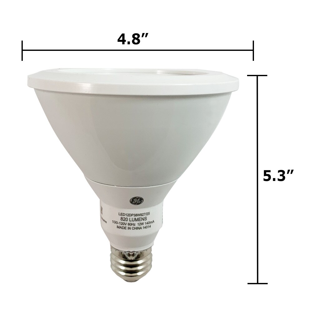6PK - GE 12w PAR38 Dimmable LED Narrow Flood 25 Warm White 2700k Low Glare Light Bulb
