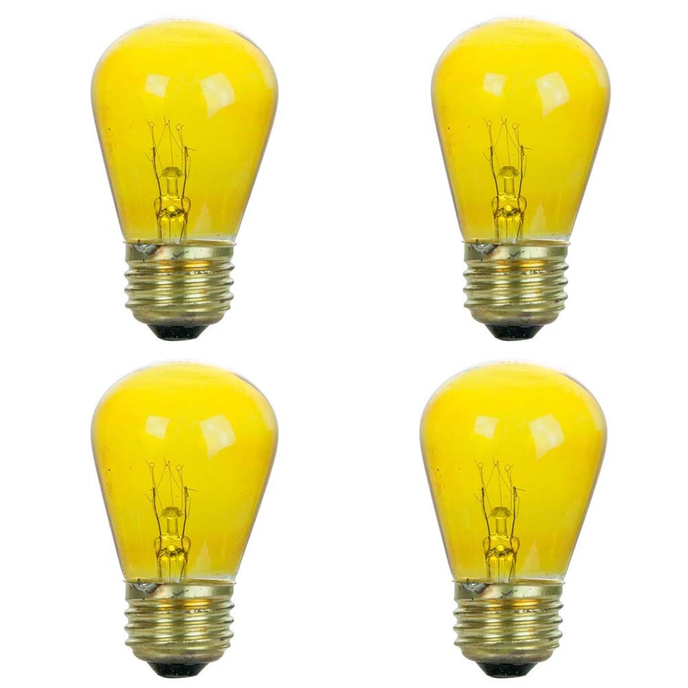 4Pk - Sunlite 11w S14 120v Transparent Yellow Colored E26 Medium Base Light Bulb