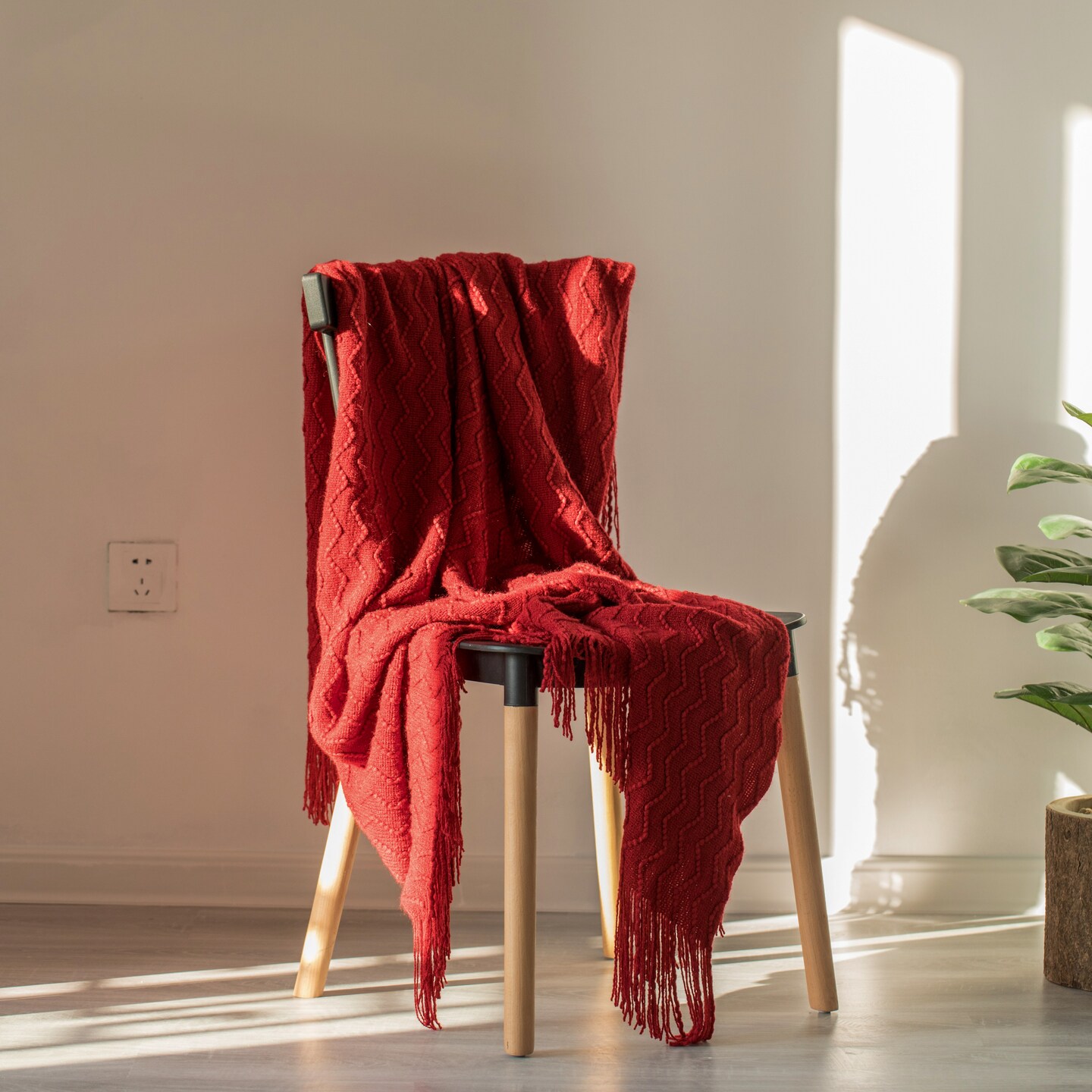 Decorative Throw Blanket - 50x60in Soft Knit with Delightful Fringe Edges for a Sophisticated and Cozy Touch to Your Living Space Lightweight, Breathable, Easy Care, Versatile, All-Season, Ideal for Lounging, Gifting