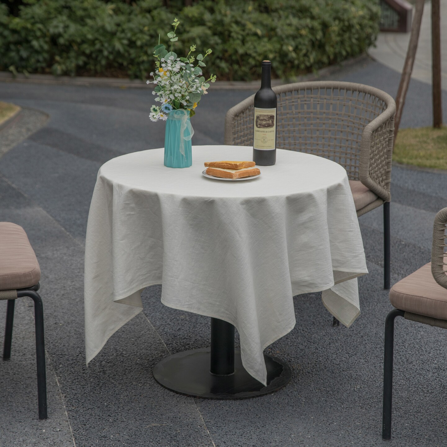 Deerlux 100% Pure Linen Washable Tablecloth Solid Color