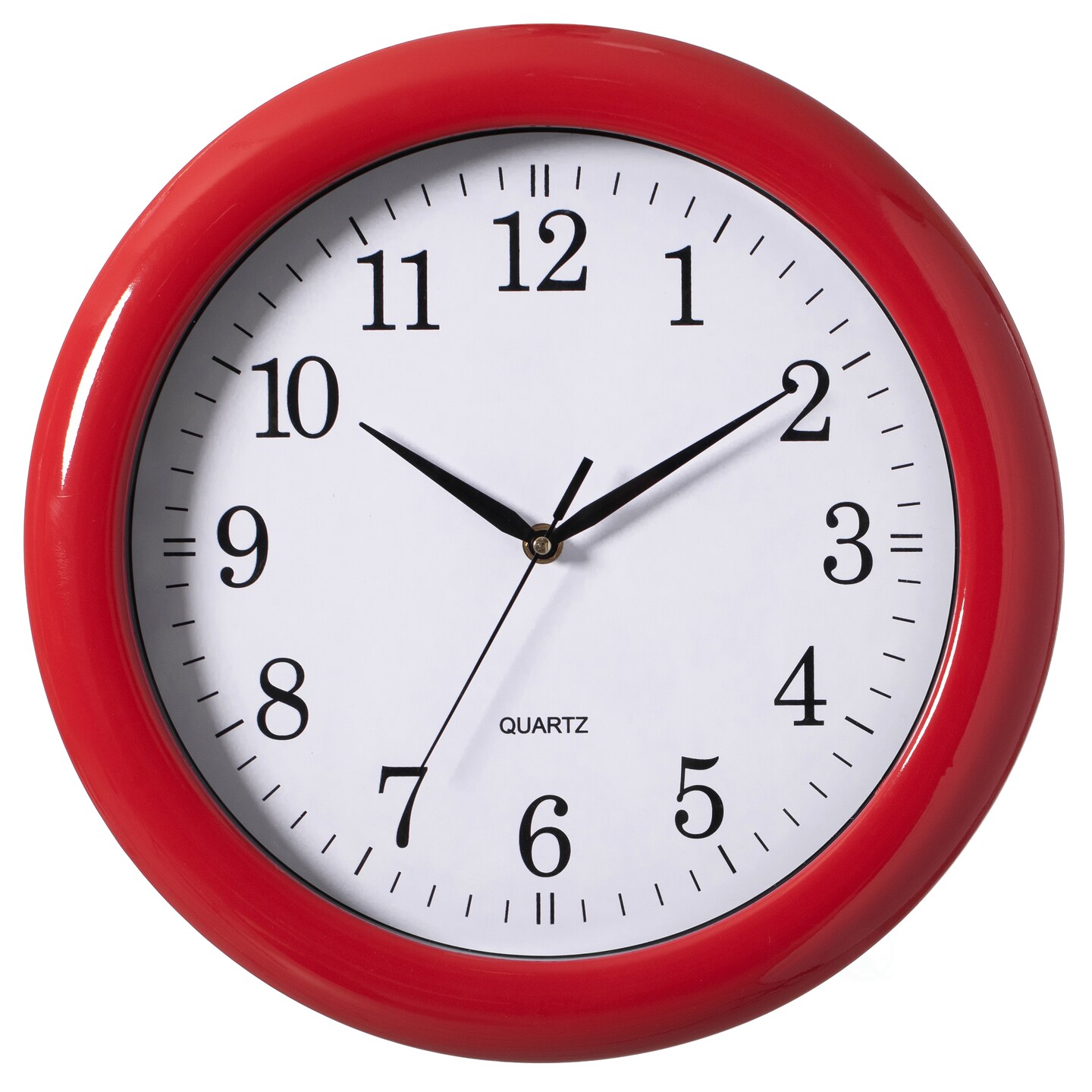 13.75 Inch Plastic Round Battery Operated Simple Modern Wall Clock - Office, ClassRoom, Livingroom, Dining Room, Bedroom and Kitchen Wall Decor