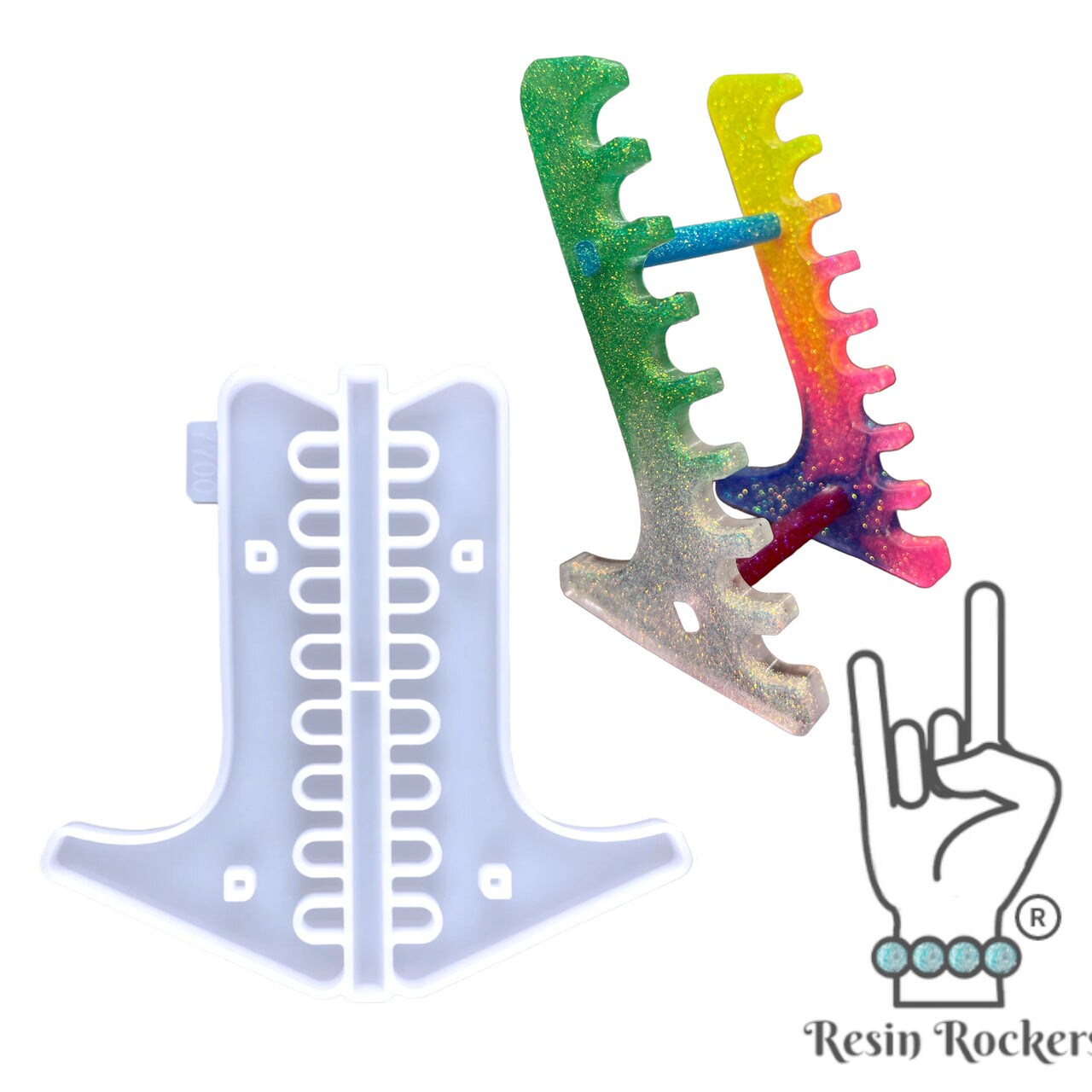 Large Pen Display Holder and Stand Silicone Mold for UV and Epoxy Resin Art