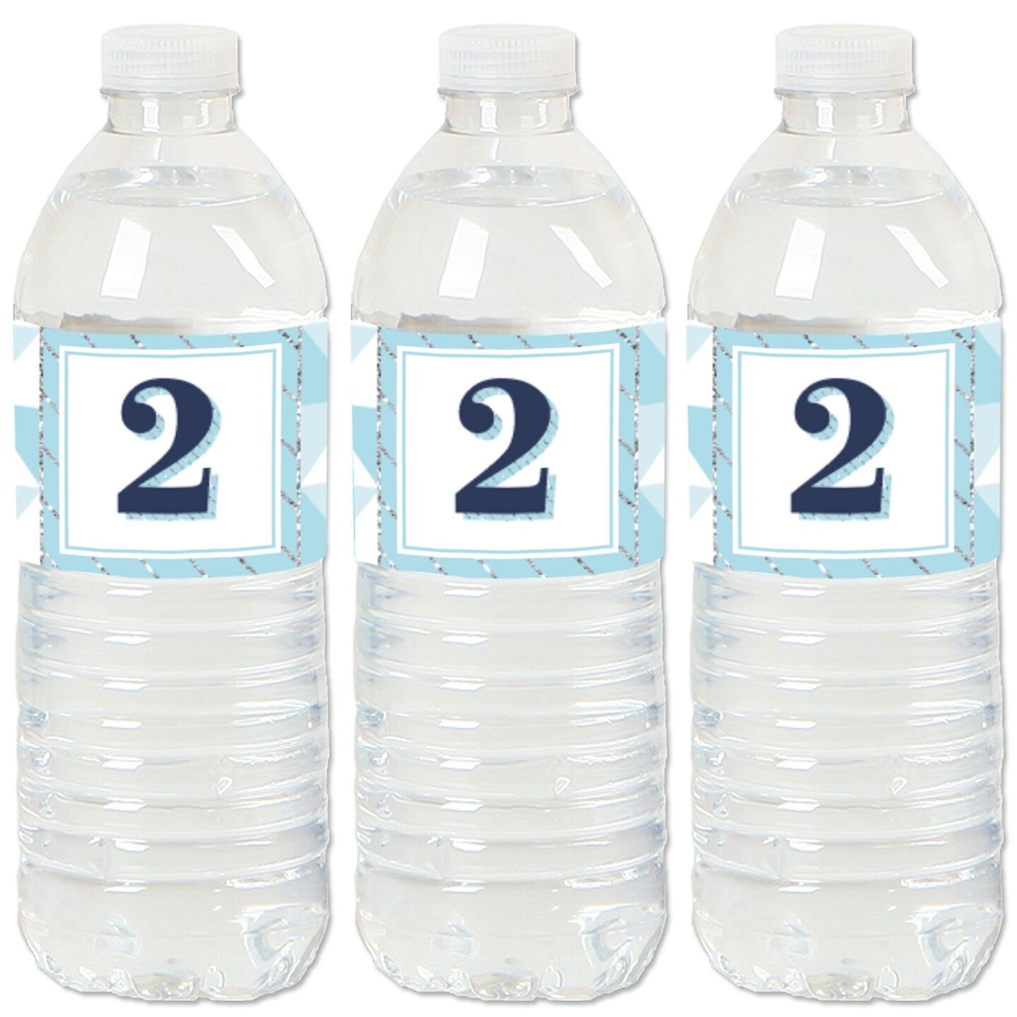 Big Dot of Happiness 2nd Birthday Boy - Two Much Fun - Second Birthday Party Water Bottle Sticker Labels - Set of 20
