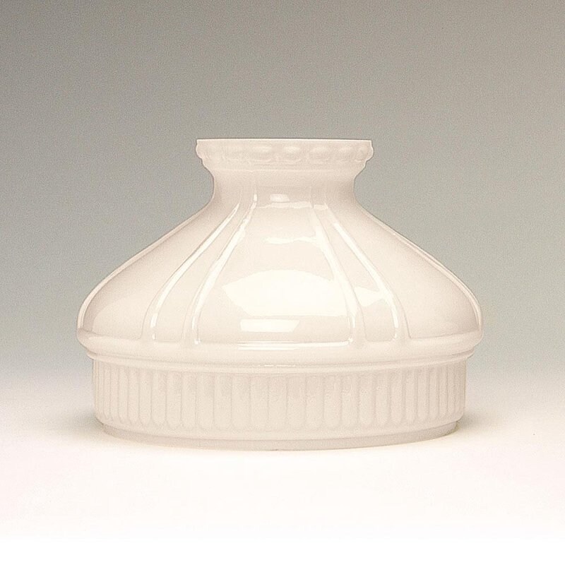 Aladdin Glass Oil Lamp Shade, 10 inch Base Fits Aladdin NonElectric