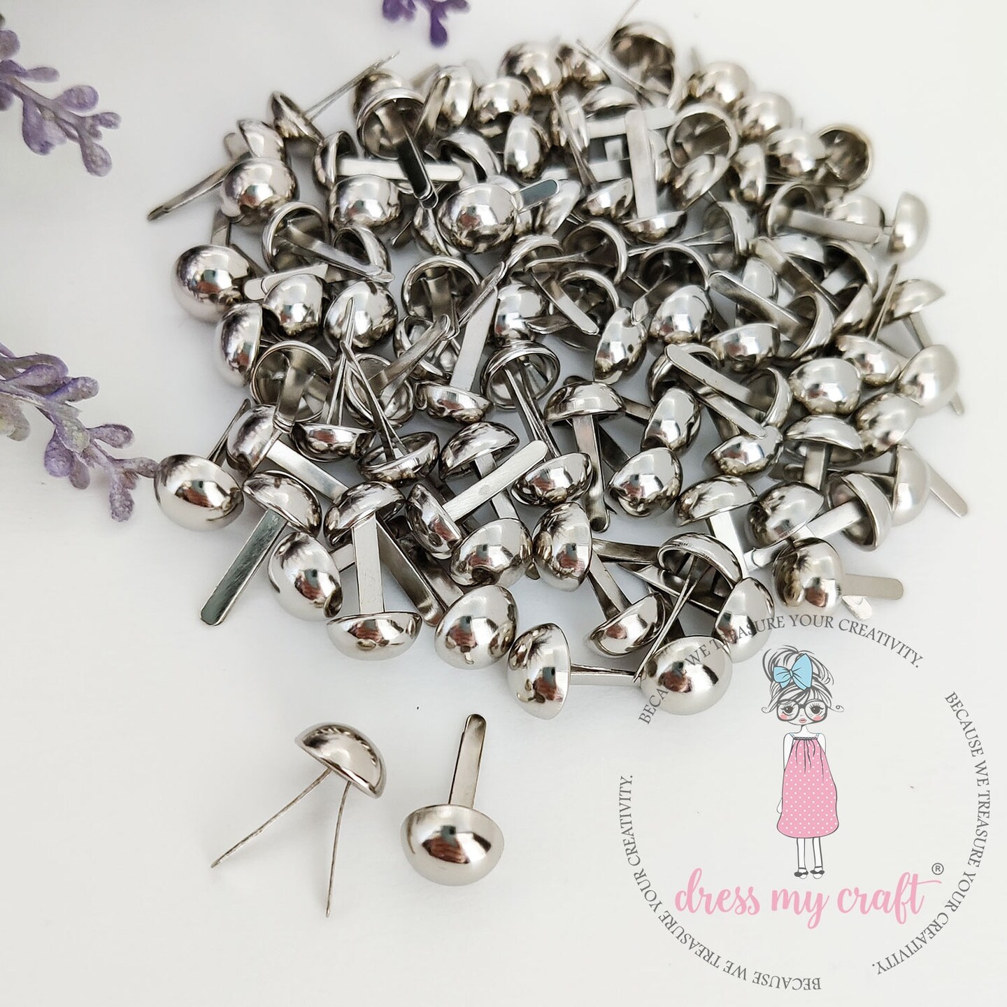 Dress My Craft Brads 9mm 30/PkgChrome Michaels