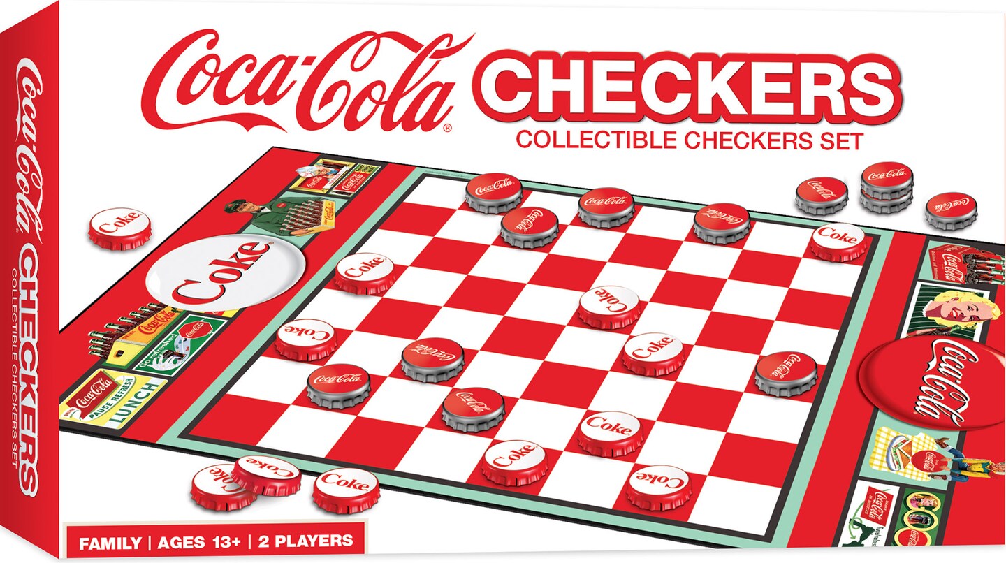 MasterPieces Family Game - Coca-Cola Checkers - Officially Licensed Board Game for Families